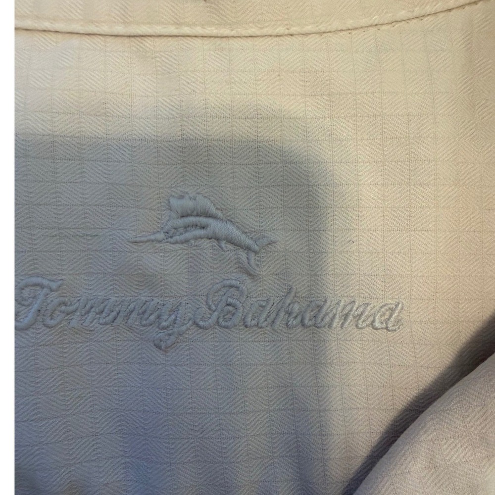 Tommy Bahama Island Zone Mens Silk Blend Short Sleeve Button Up Shirt XXL Cream - Picture 4 of 7